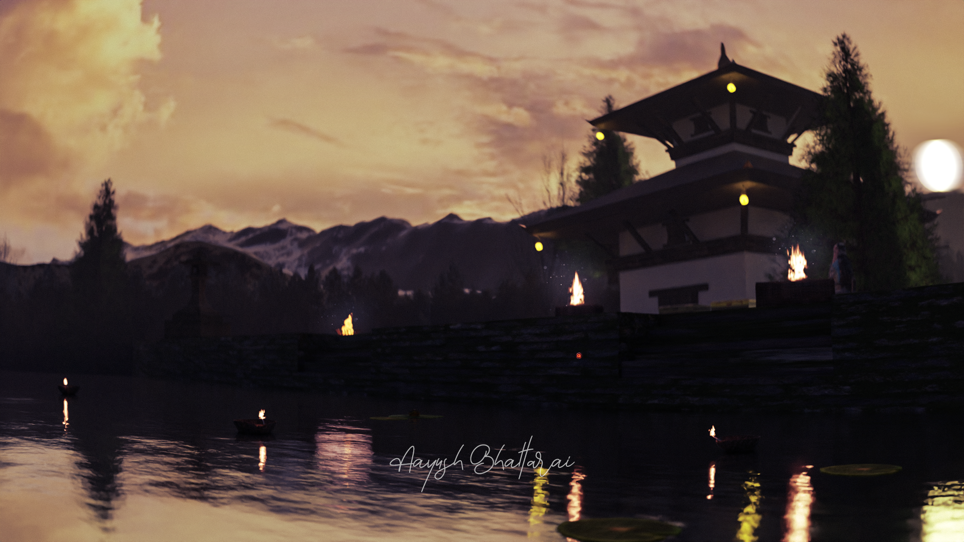 Nepali temple environment design