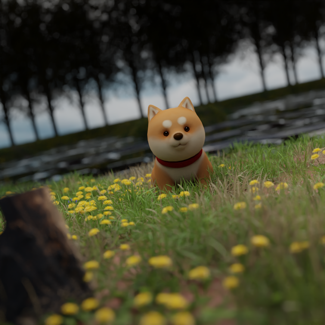 Cute dog render
